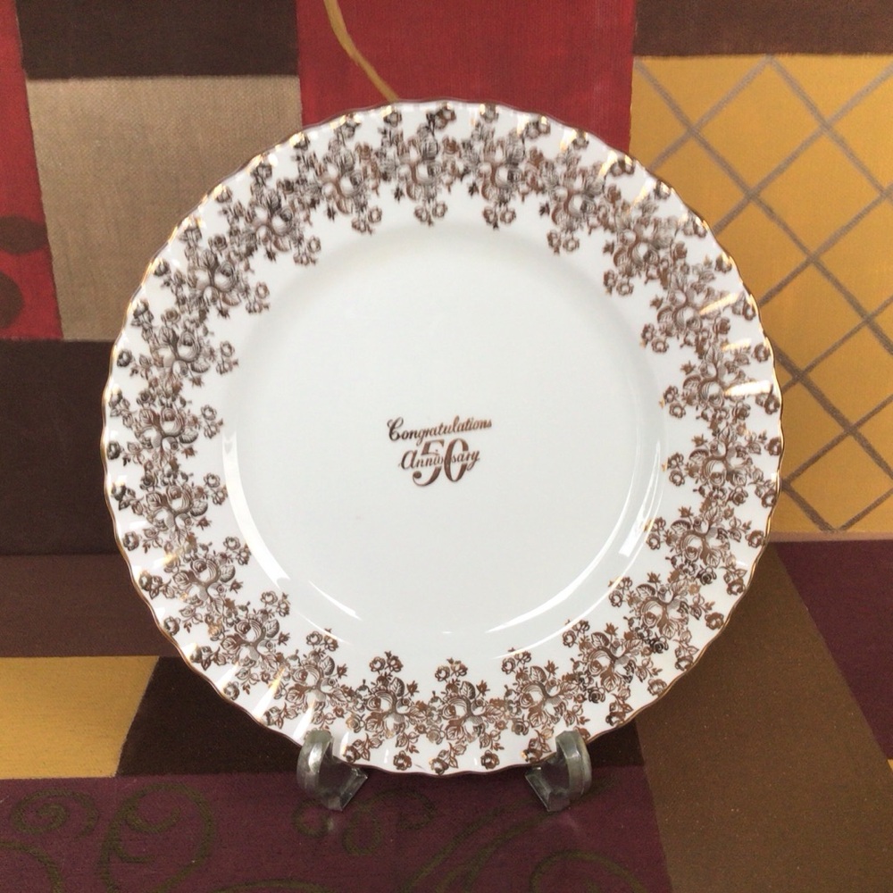 Royal Albert 50th Congratulations Wedding Anniversary 8 1/4”(21cm) Plate